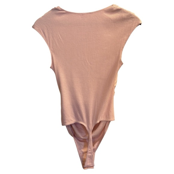 Free People Another Love Bodysuit Pink Ribbed Woman’s Sz Medium NWT - Picture 5 of 10